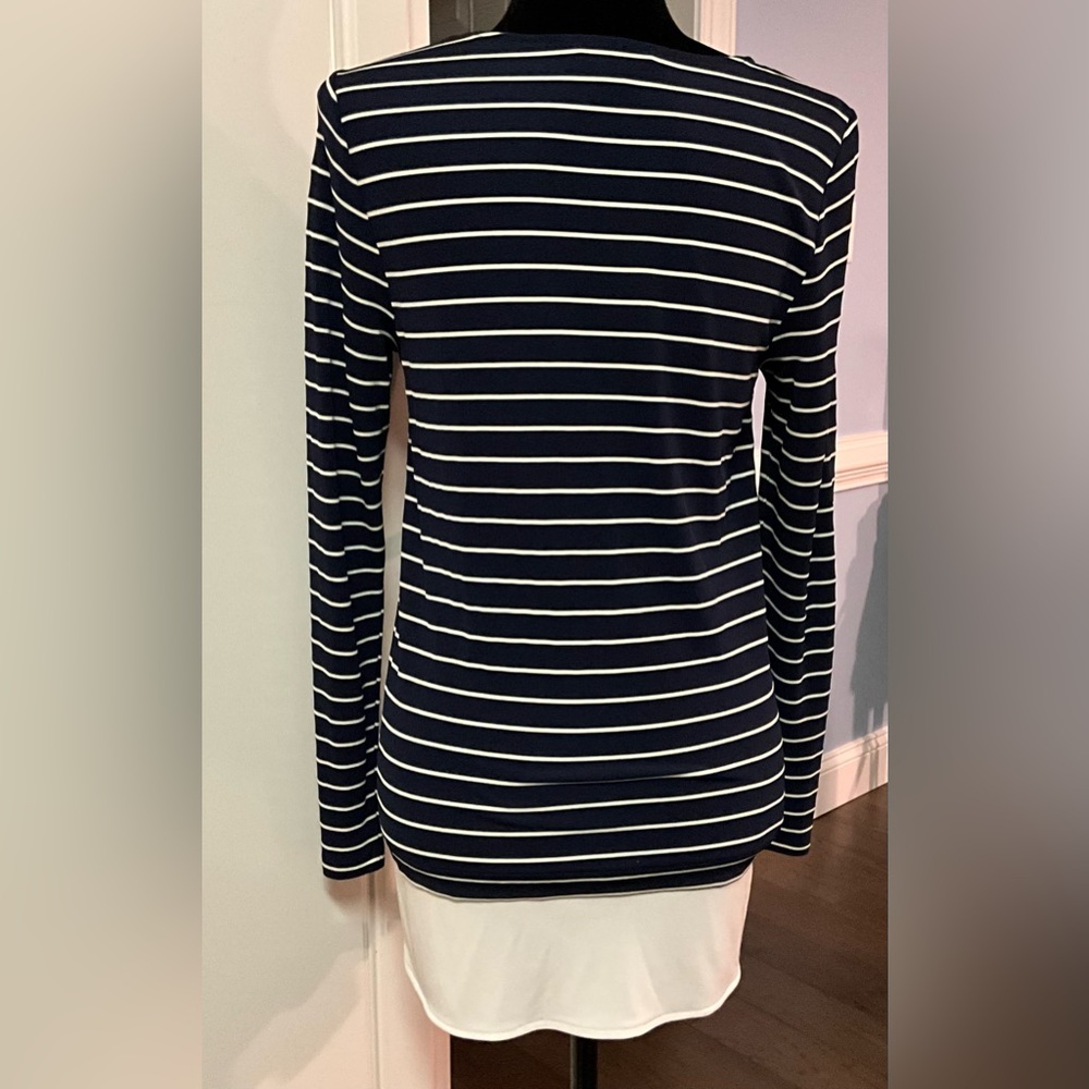 Navy Ralph Lauren Striped Twofer Tunic Top - Picture 5 of 7